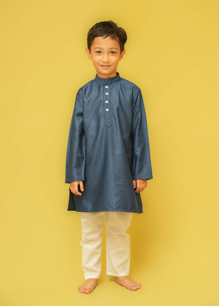 Blue Silk Kurta