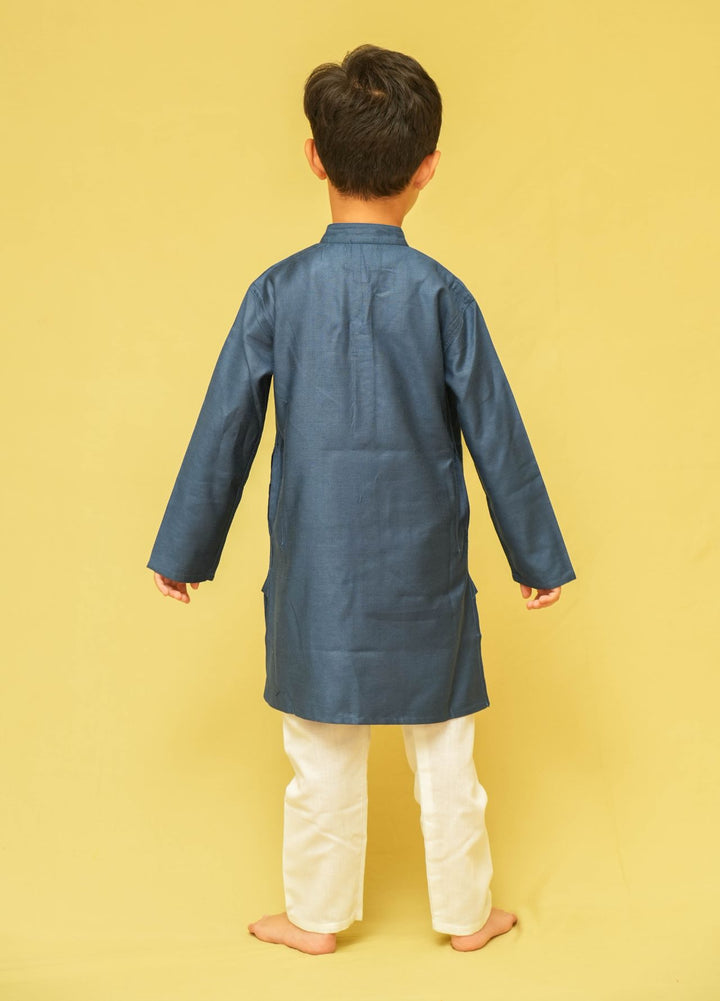 Blue Silk Kurta