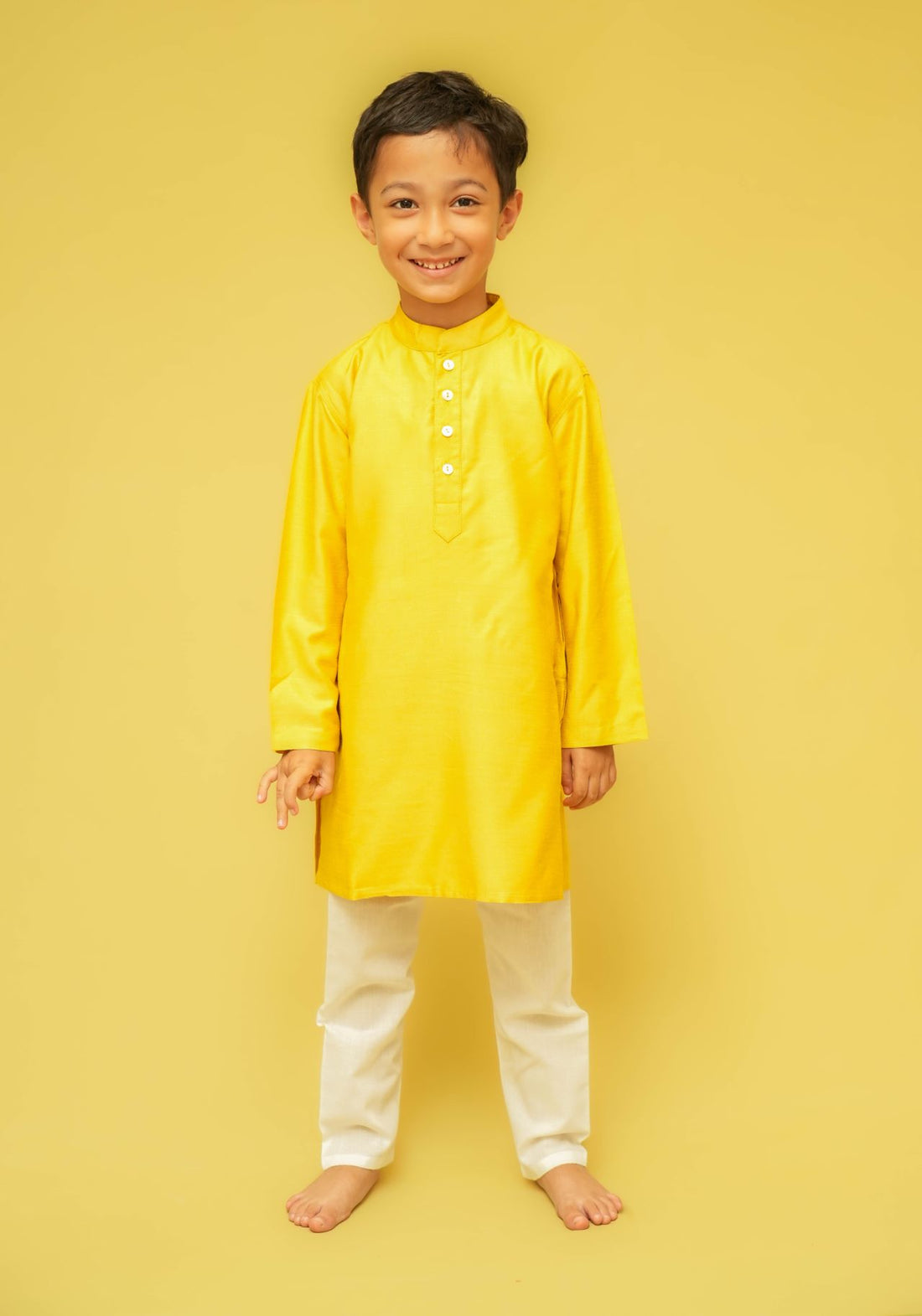 Yellow Silk Kurta