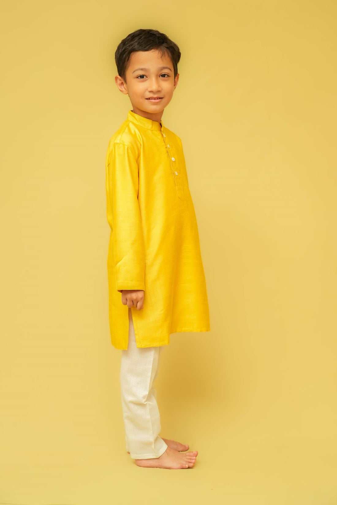 Yellow Silk Kurta