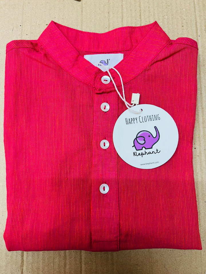 Pink Cotton Dobby Kurta