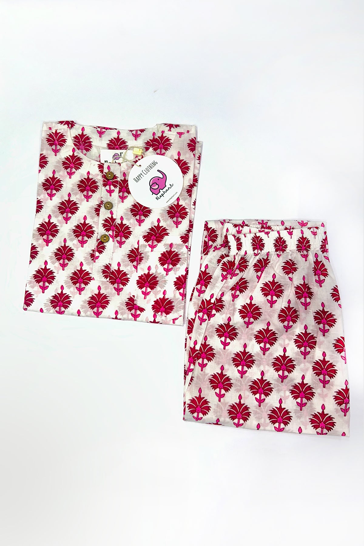 Pink Floral kurta Set